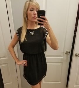 H&M Black dress with white beading